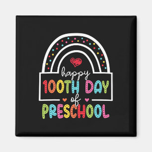 Happy 100th Day of Preschool Cute Students 100 Day Magnet