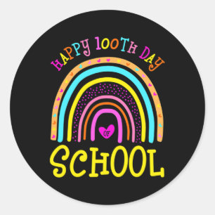 Happy 100th Day Of School 100 Days Brighter Girls Classic Round Sticker