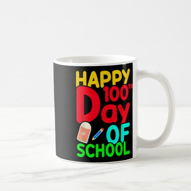 Happy 100th Day Of School 100 Days Cute Students B Coffee Mug (Right)