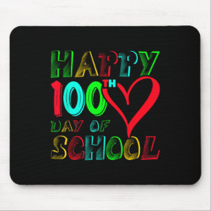Happy 100th Day Of School 100 Days Cute Students B Mouse Pad
