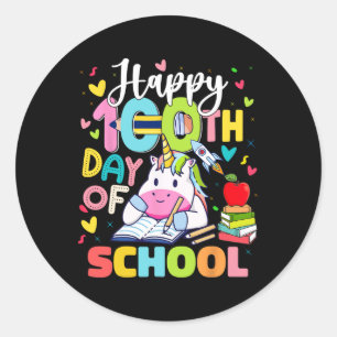 Happy 100th Day Of School 100 Days Of School Teach Classic Round Sticker