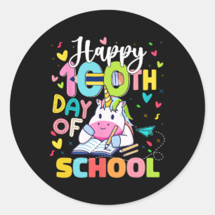 Happy 100th Day Of School 100 Days Of School Teach Classic Round Sticker