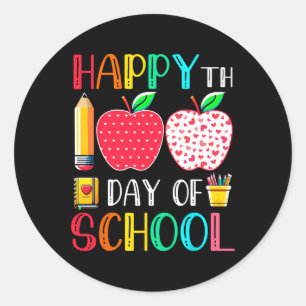 Happy 100th Day Of School 100 Days Smarter Teacher Classic Round Sticker