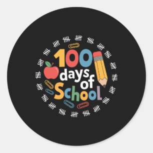Happy 100th Day Of School 100 Days Smarter Teacher Classic Round Sticker
