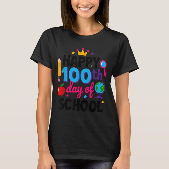Happy 100th Day Of School 100 Days Smarter Teacher T-Shirt (Front)