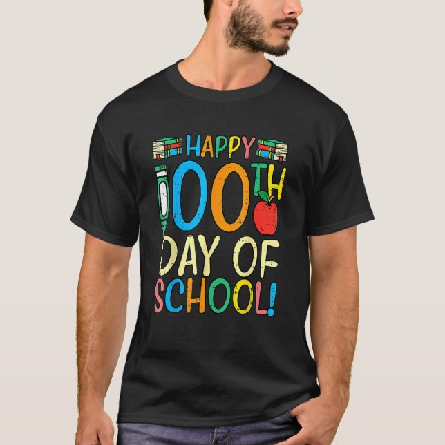 Happy 100th Day Of School 100 Days Smarter Teacher T-Shirt (Front)