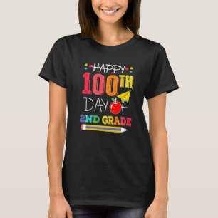 Happy 100th Day Of School 2nd Grade Teacher  100 D T-Shirt