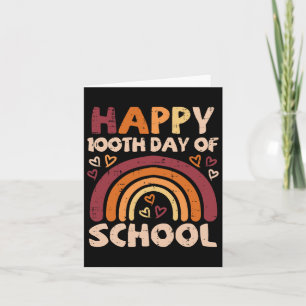 Happy 100th Day Of School Black Rainbow 100 Days T Card