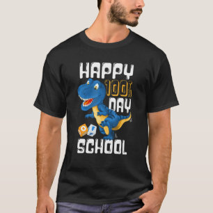 Happy 100th Day of School Boys Rex Dinosaur Part T-Shirt