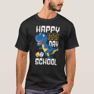 Happy 100th Day of School  Boys Rex Dinosaur Party T-Shirt
