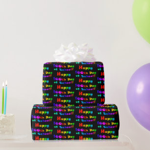 Happy 100th Day of School Bright and Colourful Wrapping Paper