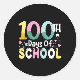 Happy 100th Day Of School Classic Round Sticker