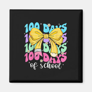 Happy 100th Day Of School Coquette Bow 100 Days Sm Magnet