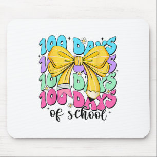 Happy 100th Day Of School Coquette Bow 100 Days Sm Mouse Pad
