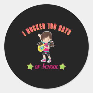 Happy 100th Day of School Counting 100 Days For G Classic Round Sticker