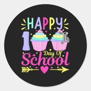 Happy 100th Day Of School Cupcake Lovers 100 Days Classic Round Sticker