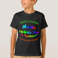Happy 100th Day of School, Curved Colourful T-Shir