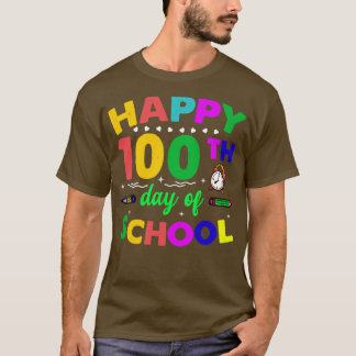 Happy 100th Day of School Funny Teacher And Studen T-Shirt