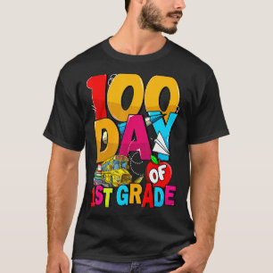 Happy 100th Day Of School Groovy 100 Days Of 1st G T-Shirt