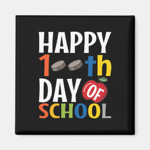 Happy 100th Day Of School Hockey Teacher Student Magnet