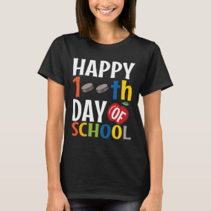 Happy 100th Day Of School Hockey Teacher Student T-Shirt