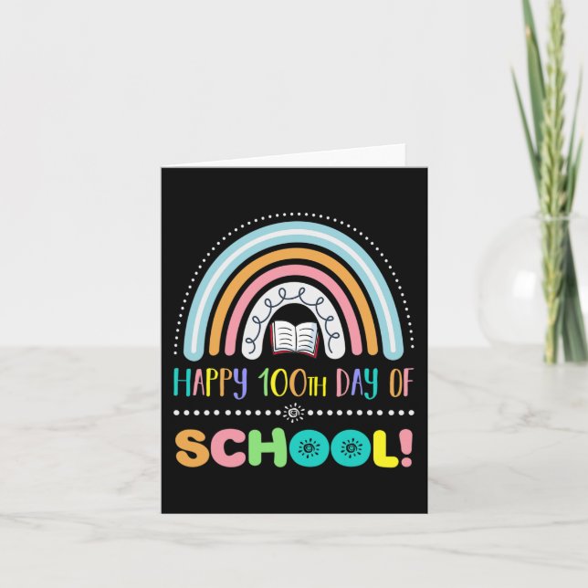 Happy 100th Day Of School Kids Boys Girls Student  Card (Front)