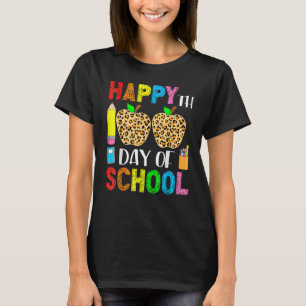 Happy 100th Day Of School Leopard print teacher st T-Shirt