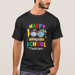 Happy 100Th Day Of School Lunch Lady Life Face Mas T-Shirt