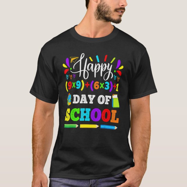 Happy 100th Day Of School Math Problem  100th Day  T-Shirt (Front)