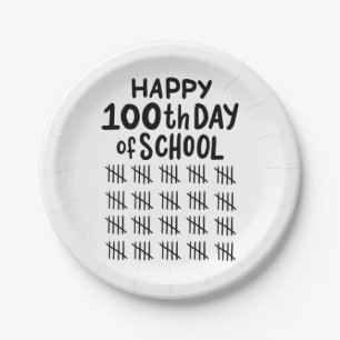 Happy 100th Day of School Paper Plate