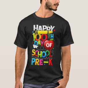 Happy 100th Day Of School Pre K Teacher Student 10 T-Shirt
