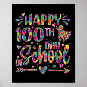 Happy 100th Day Of School Puzzle 100 Days Smarter  Poster