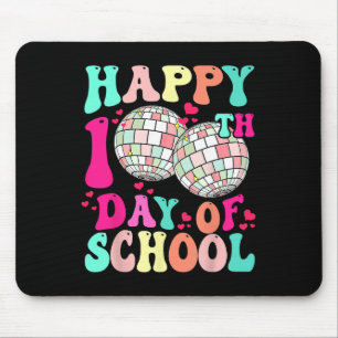Happy 100th Day Of School Retro Disco 100 Days Tea Mouse Pad