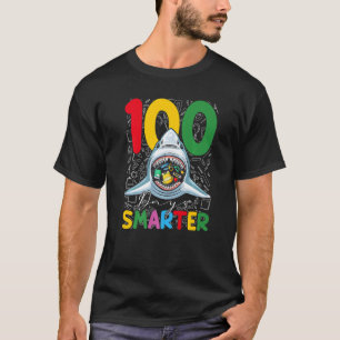 Happy 100th Day Of School Shark 100 Days Smarter T-Shirt