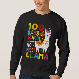 Happy 100th Day Of School Shirt No Probllama Llama