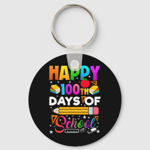 Happy 100th Day Of School Shirt Teacher 100 Days O Key Ring