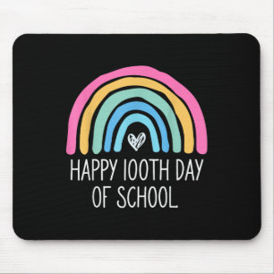 Happy 100th Day Of School Student 100 Days Rainbow Mouse Pad