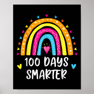 Happy 100th Day Of School Student 100 Days Smarter Poster
