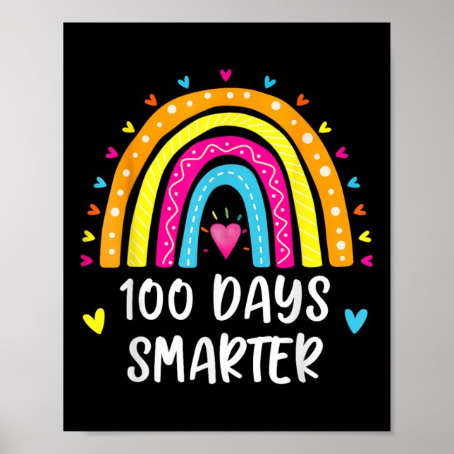 Happy 100th Day Of School Student 100 Days Smarter Poster (Front)