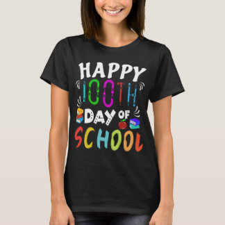 happy 100th day of school student and teacher book T-Shirt