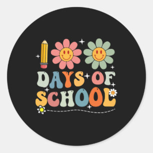 Happy 100th Day Of School Student Cute Boys Girls Classic Round Sticker