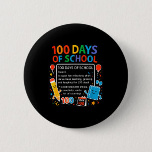 Happy 100th Day Of School Student Design, 100 Days 6 Cm Round Badge
