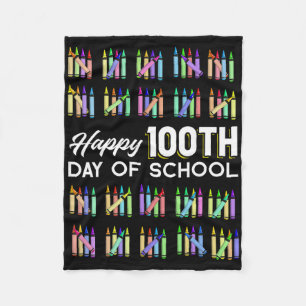 Happy 100th Day Of School Student Gift 100 Days Of Fleece Blanket