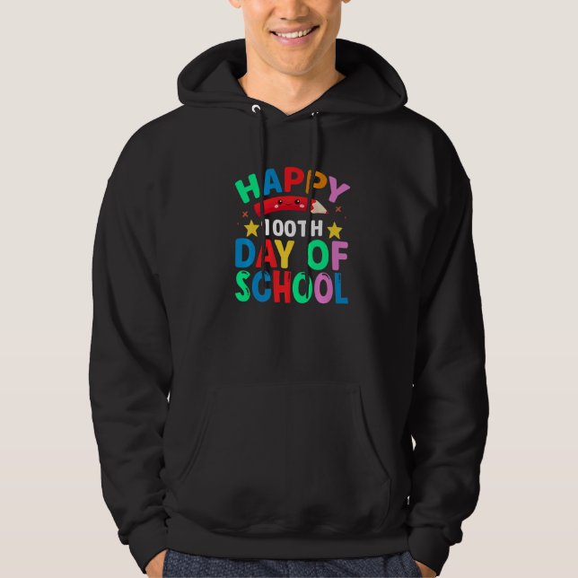 Happy 100th Day Of School Student Gift 100 Days Of Hoodie (Front)