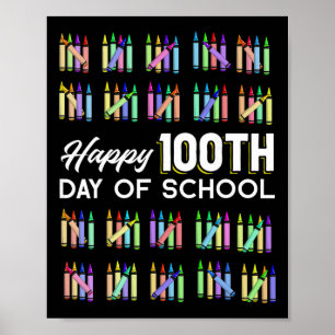 Happy 100th Day Of School Student Gift 100 Days Of Poster