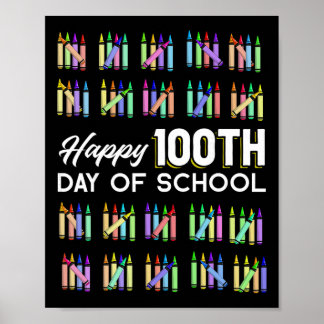 Happy 100th Day Of School Student Gift 100 Days Of Poster