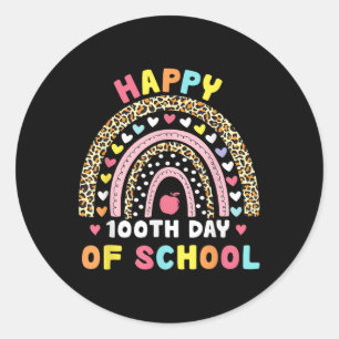 Happy 100th Day Of School Student Kids 100 Days Ra Classic Round Sticker