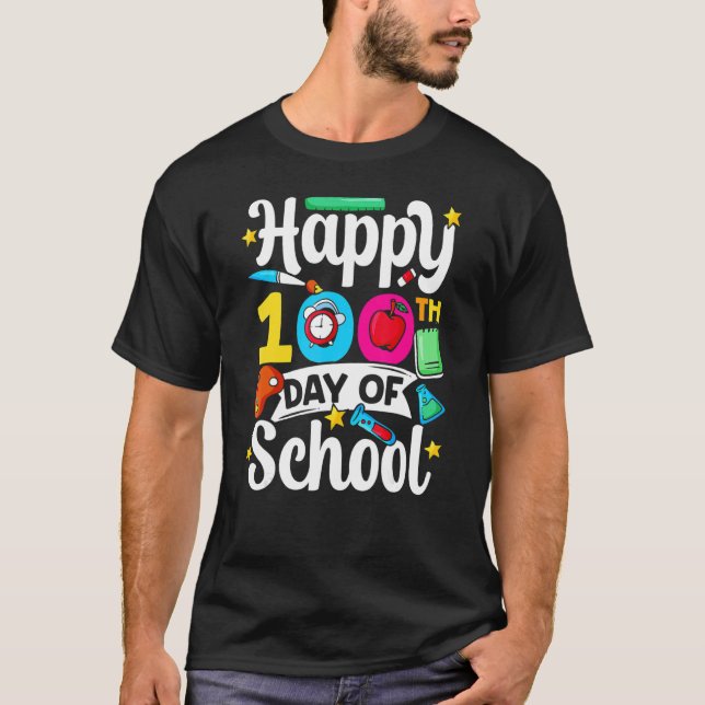 Happy 100Th Day Of School Sweet Cute 100 Days Team T-Shirt (Front)