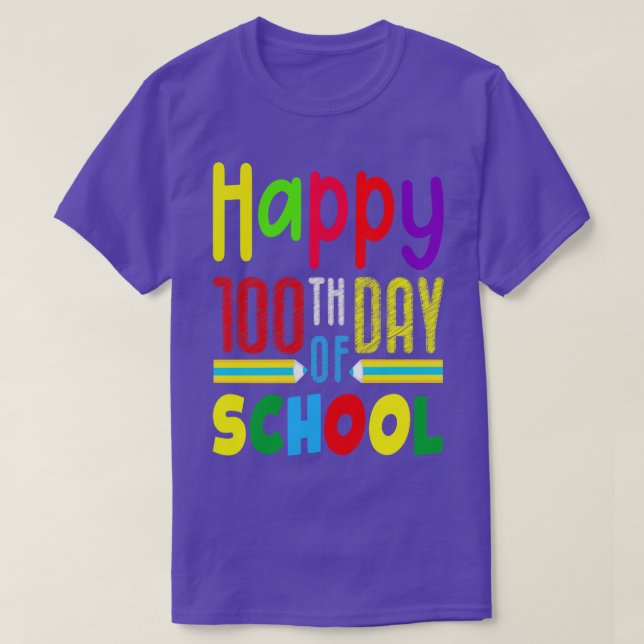 Happy 100th Day Of School Teacher 100 Days Smarter T-Shirt (Design Front)