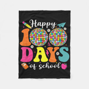 Happy 100th Day Of School Teacher Boys Girls Kids  Fleece Blanket